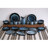 Набір №5 "Святковий" на 6 осіб серії "Росохан синій"